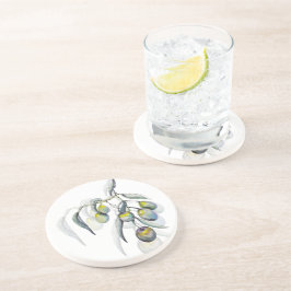 Posavasos Cubierta acuática de rama de olivo mágico pintada 