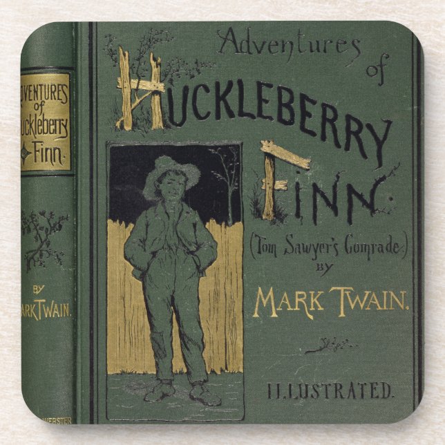 Posavasos Cubierta de "aventuras de Huckleberry Finn" por la (Frente)