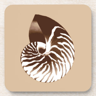 Posavasos Cubierta de Nautilus - marrón, blanco y beige