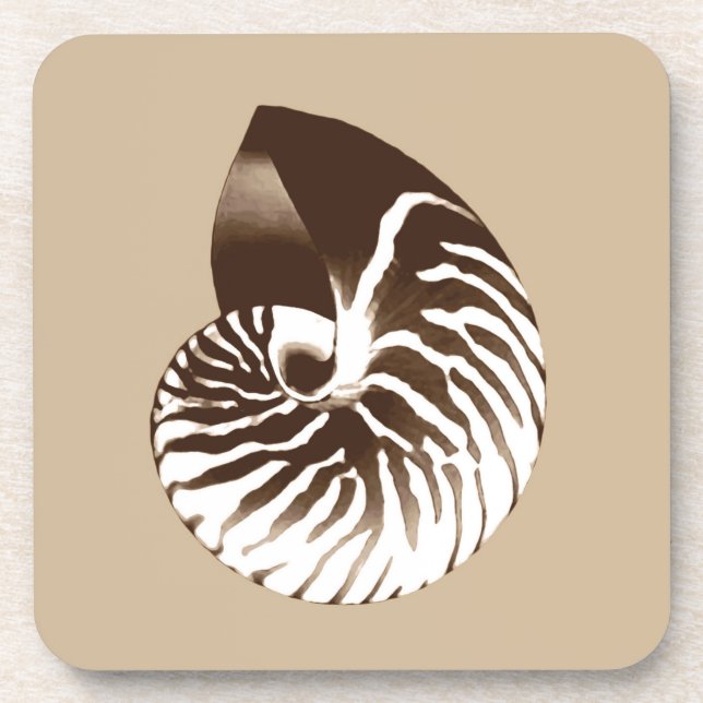 Posavasos Cubierta de Nautilus - marrón, blanco y beige (Frente)