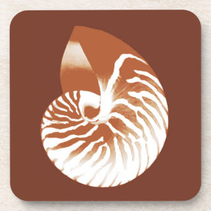 Posavasos Cubierta de nautilus - marrón y blanco de cacao