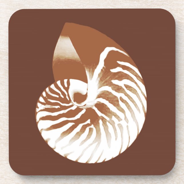 Posavasos Cubierta de nautilus - marrón y blanco de cacao (Frente)