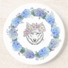 Posavasos Cubierta Floral Azul Hydrangea Wolf Sandstone