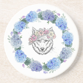 Posavasos Cubierta Floral Azul Hydrangea Wolf Sandstone