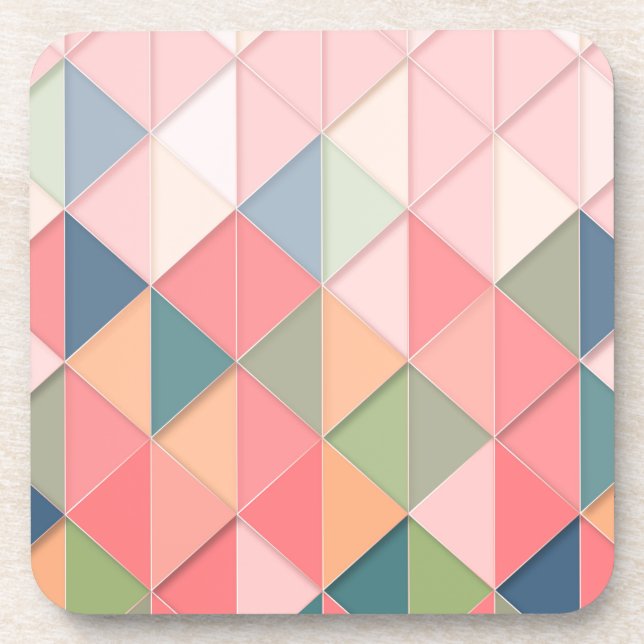 Posavasos CUBISM pastel Shades GEOMETRIC - ADD MONOGRAM (Frente)
