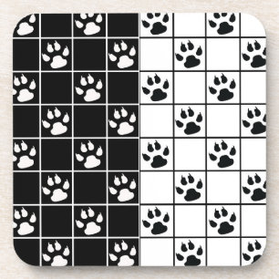 Posavasos Cubo blanco negro de cristal de ventana retráctil