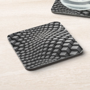 Posavasos Cubo de metal ondulado