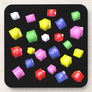 Posavasos Cubos de color 3d retorcidos