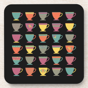 Posavasos Cubos de té coloridos, bebida caliente, tazas de i