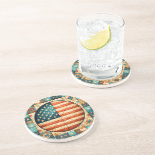 Posavasos Cuchillo de bandera de Estados Unidos