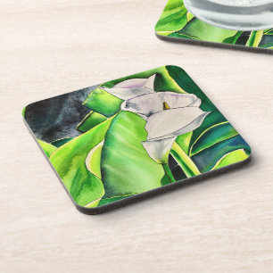 Posavasos Cuenca de Arum blanca floral tropical