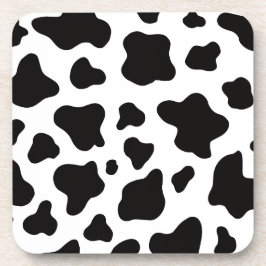 Posavasos Cuero de vaca negro y blanco granja moderna rústic