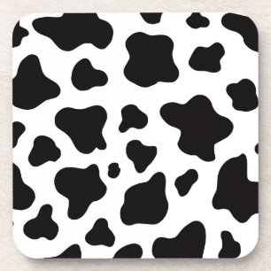 Posavasos Cuero de vaca negro y blanco granja moderna rústic