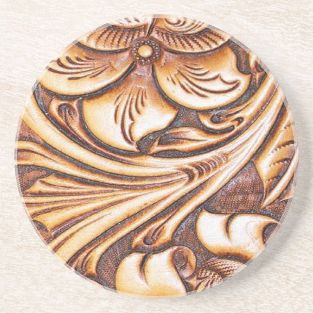 Posavasos Cuero equipado del país occidental de la moda del (Frente)