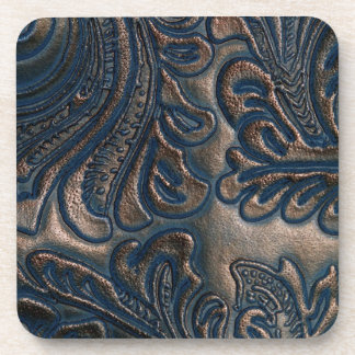 Posavasos Cuero Grabado en relieve vintage gastado