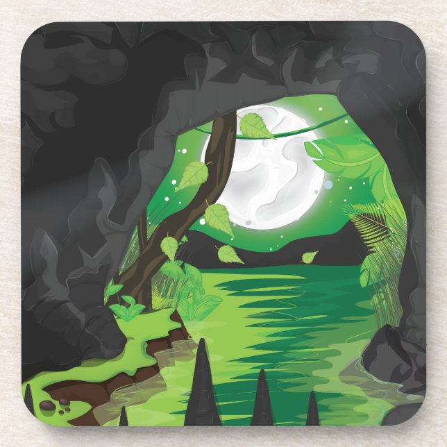 Posavasos Cueva de la selva profunda (Frente)