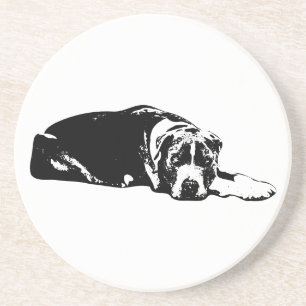 Posavasos Cuidada Pitbull Mix Lying Pose Art Coaster