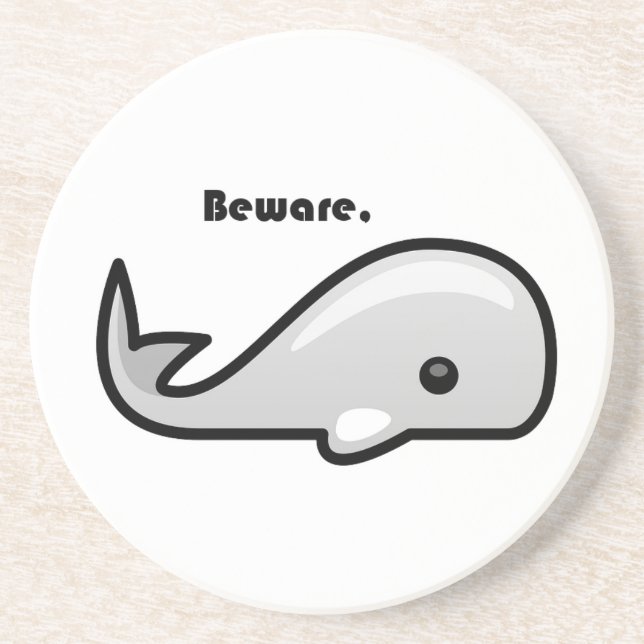 Posavasos Cuidado con el Personalizado de ballenas blancas (Frente)