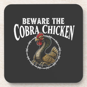 Posavasos Cuidado con el pollo cobra divertido meme sarcásti