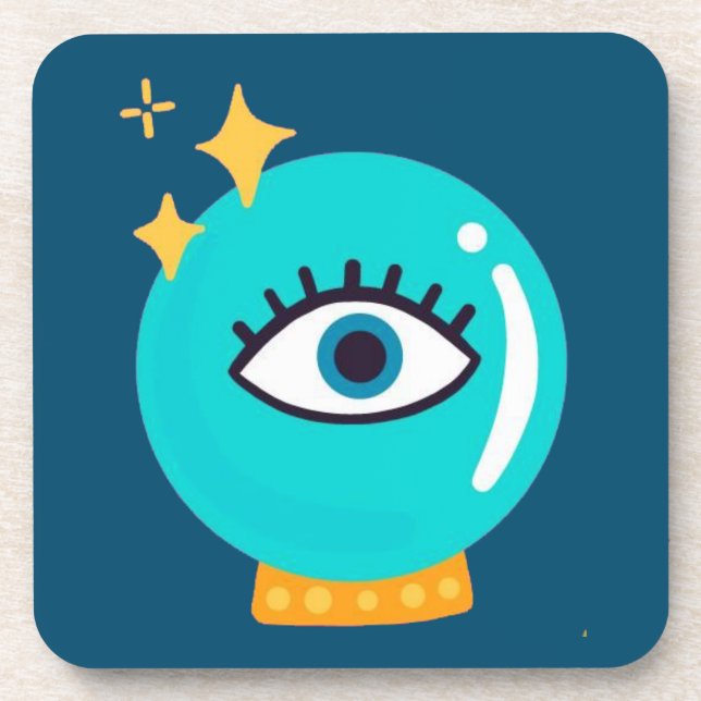 Posavasos Cuidado ojo mágico raro de bola de cristal (Frente)