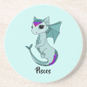 Posavasos Cuidados Pisces Dragon diseño escayola de piedra 