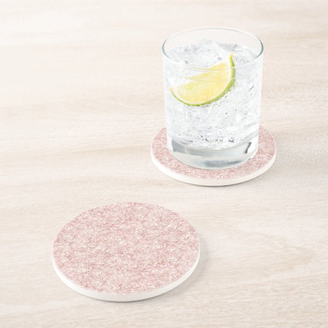 Posavasos Cumpleaños Brillo Rosa Femenino (Lado)