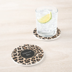 Posavasos Cumpleaños de animal leopardo crema