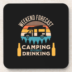 Posavasos Cumpleaños de cerveza acampando con cerveza