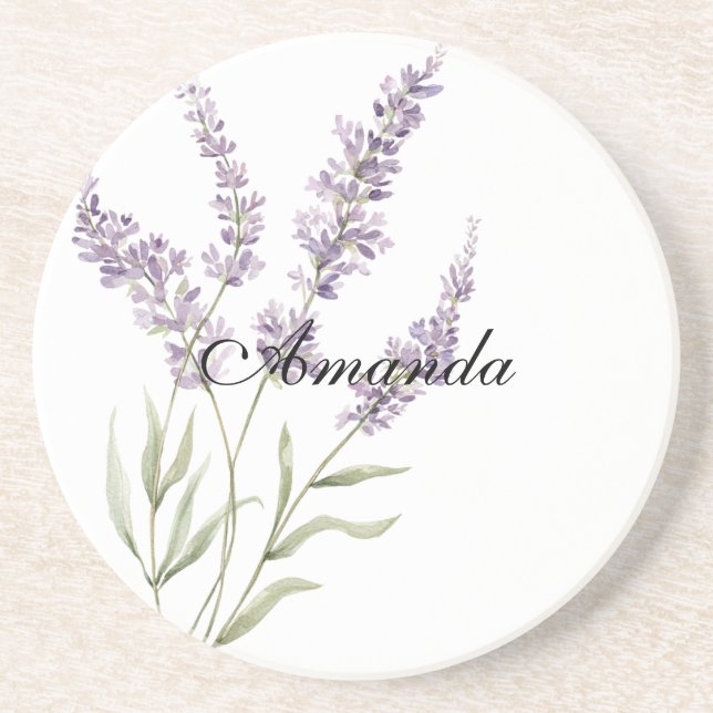 Posavasos Cumpleaños de Flores Lilas Bonitas (Frente)