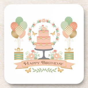 Posavasos cumpleaños de moda rústica moderna