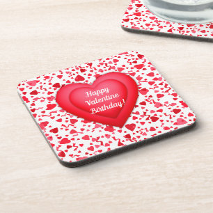 Posavasos Cumpleaños de San Valentín Corazones de Confeti Ro