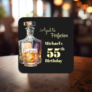Posavasos Cumpleaños de Whiskey de 55 años para Hombres Madu