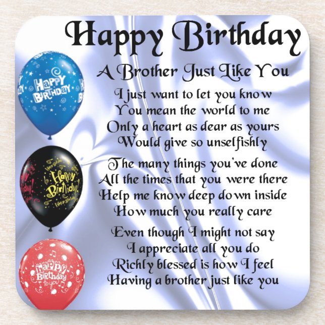 Posavasos Cumpleaños del poema de Brother feliz (Frente)