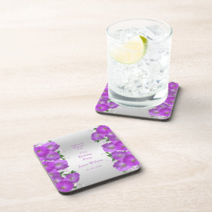 Posavasos Cumpleaños floral de petunias elegante y hermoso