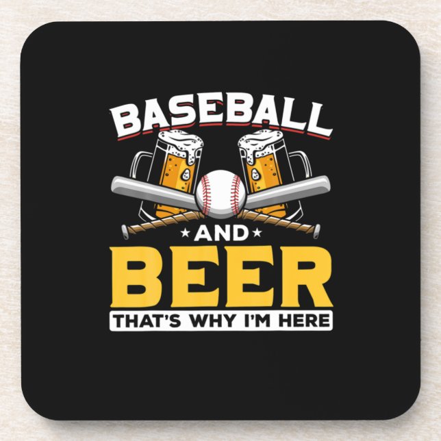 Posavasos Cumpleaños Humor Cerveza Béisbol Bebedor de Cervez (Frente)