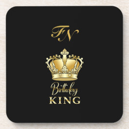 Posavasos Cumpleaños King Gold Crown Royal Monogram Luxury