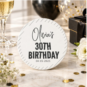 Posavasos Cumpleaños moderno chic y minimalista con letra cu