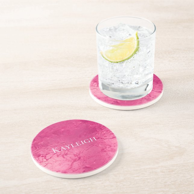 Posavasos Cumpleaños Rosa Chic Glamour Femenino (Lado)