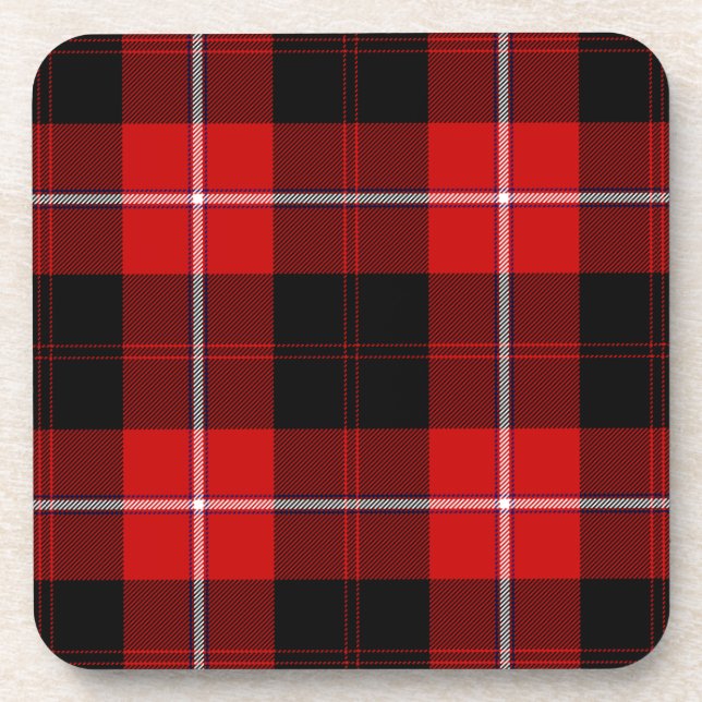 Posavasos Cunningham Tartan Red Black Plaid (Frente)