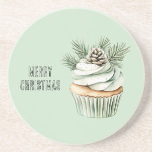 Posavasos Cupcake de piña de Navidad con menta