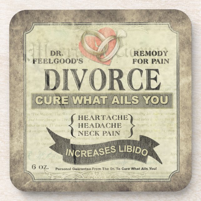 Posavasos Cura Lo Que Te Aflige - Humor De Divorcio (Frente)