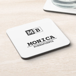 Posavasos Custom Name with Initials monogram 