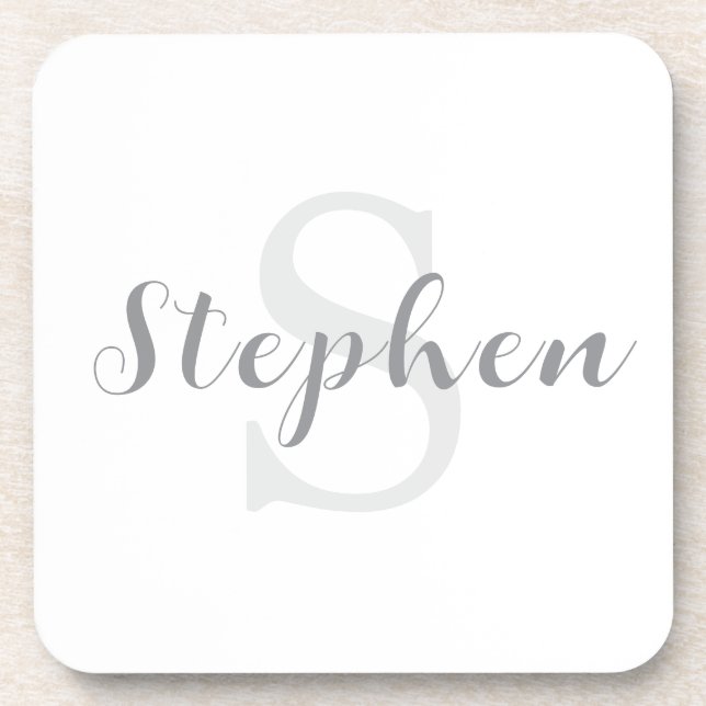 Posavasos Custom Personalized Monogram Script Name Drink (Frente)