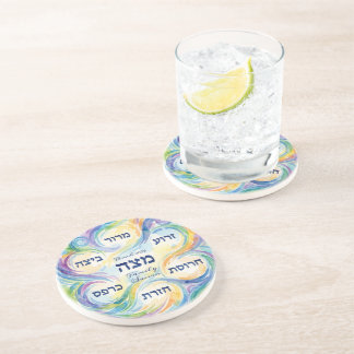 Posavasos Custom Pesach Seder Plate in Hebrew for Passover 