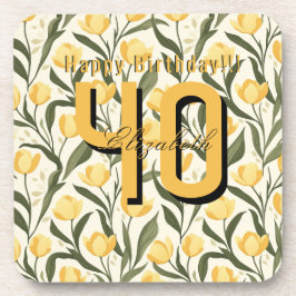 Posavasos Custom Tulip Flower 70Th Birthday