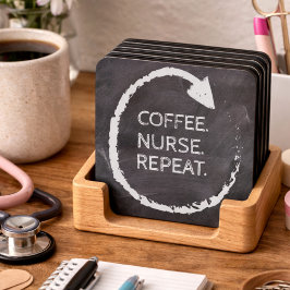 Posavasos Customizable Phrase Coffee Nurse Repeat