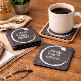Posavasos Customizable Phrase Coffee Teach Repeat