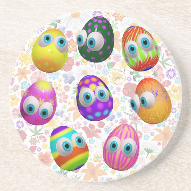 Posavasos Cute and Funny Easter Eggs Cartoon (Frente)