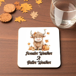 Posavasos Cute Autumn Highland Cow
