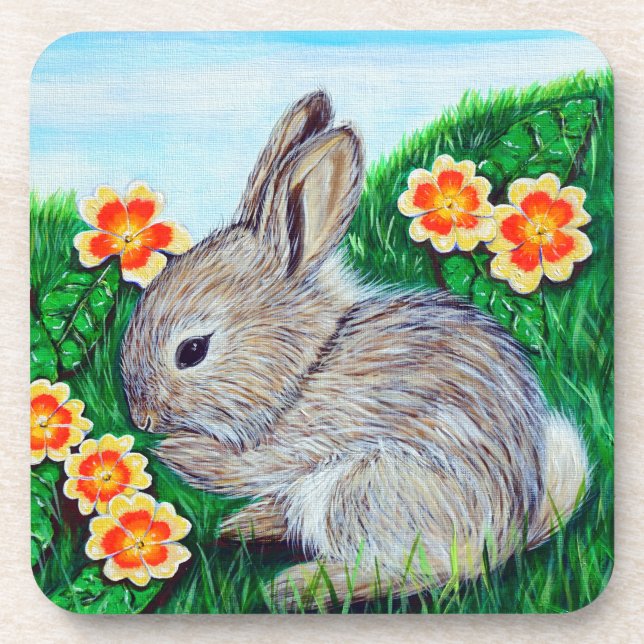Posavasos Cute Baby Rabbit Pinting (Frente)